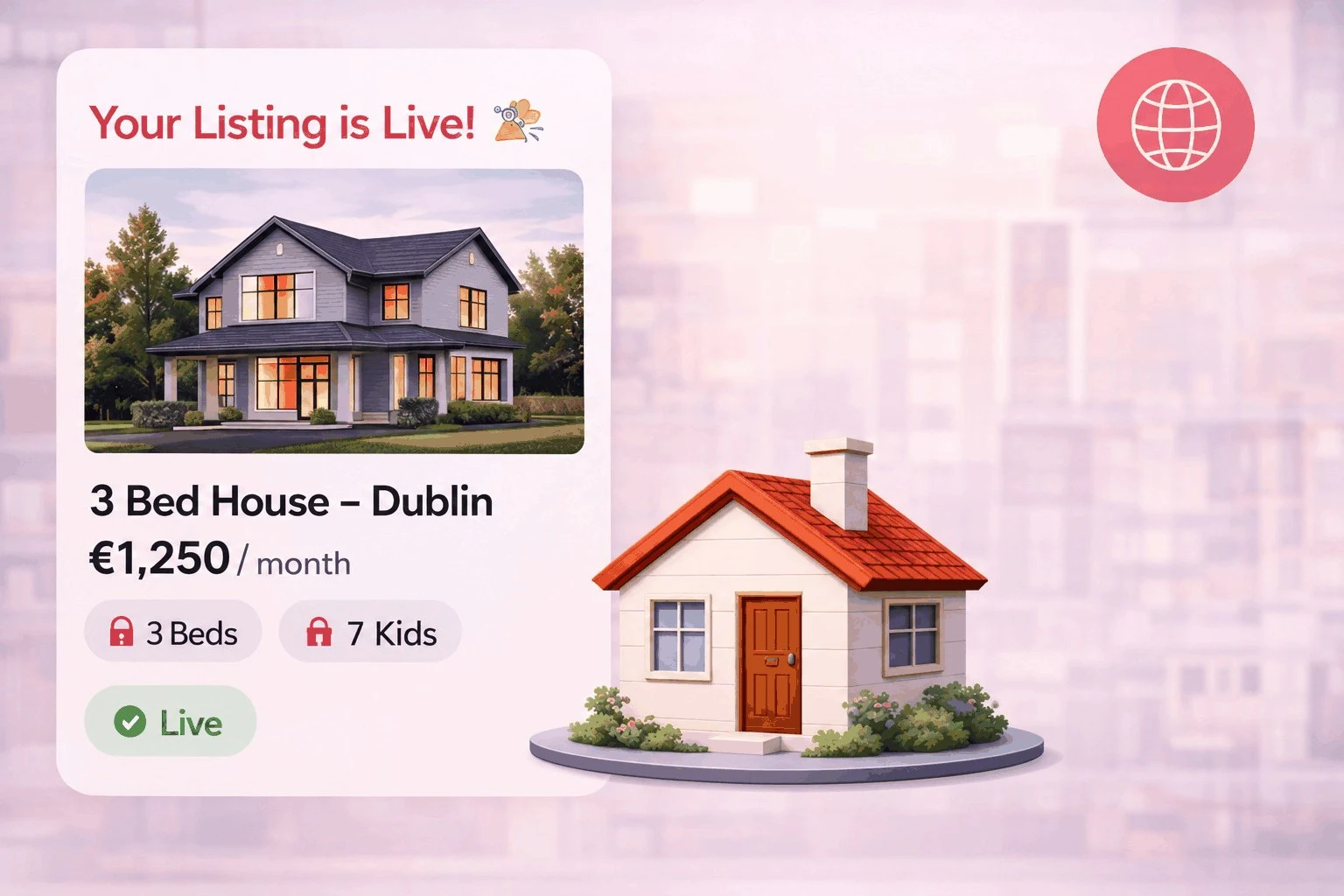 Property listing live illustration